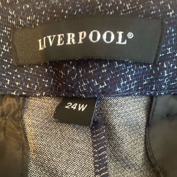 Liverpool Kelsey Navy Blue/Black pixel front zip trousers, size 24W - Picture 4 of 5
